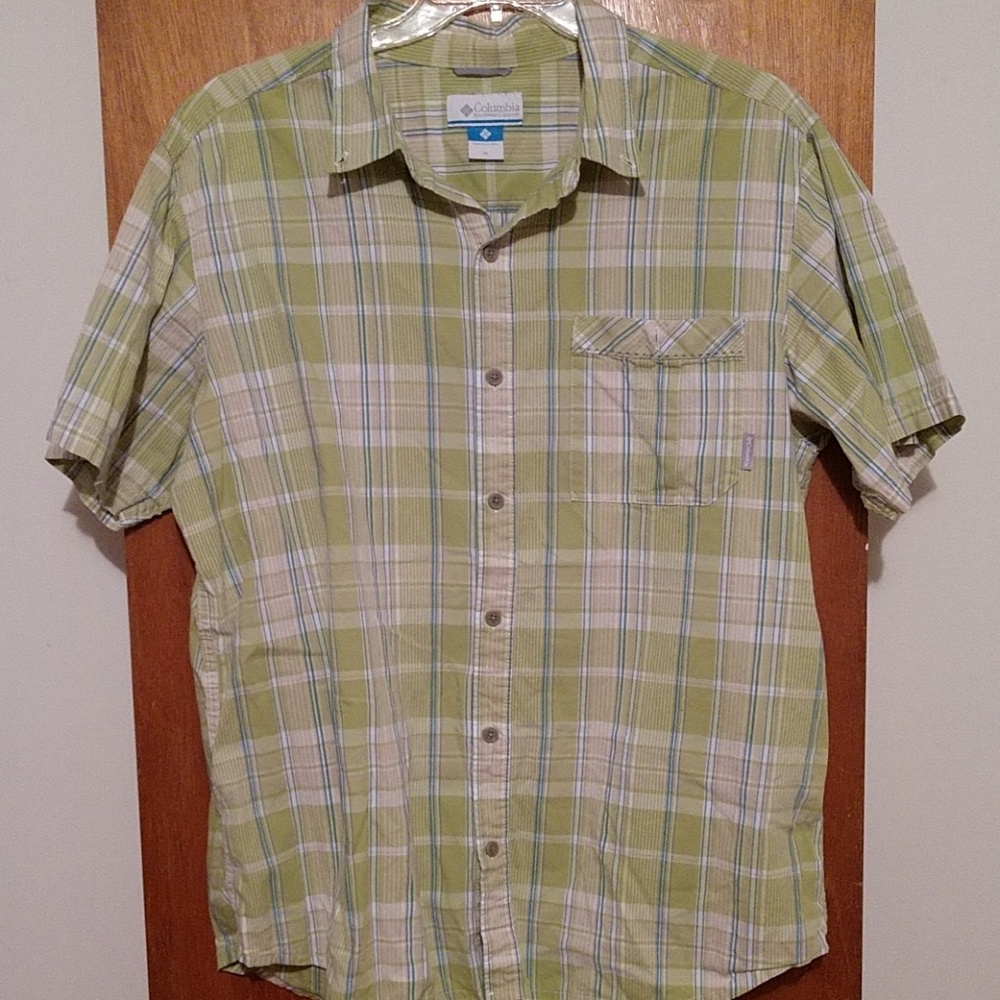 Columbia green plaid SS shirt.